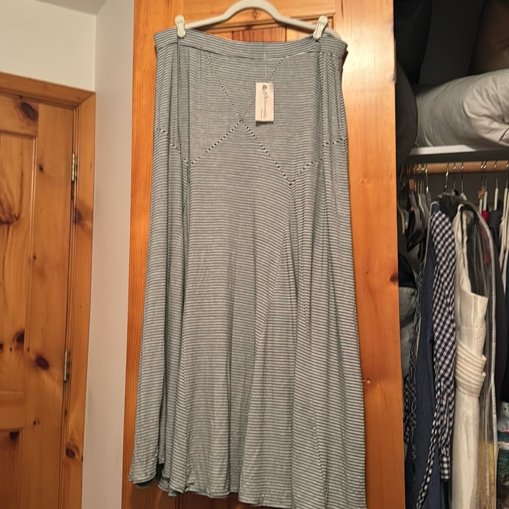NWOT Women’s Maxi Skirt in Light Blue Stripe